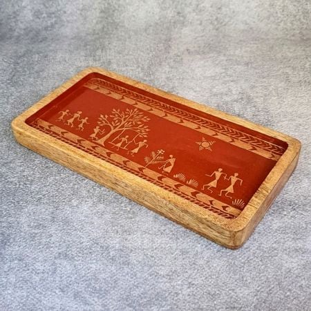 Handmade Mango Wood Hand Painted Serving Tray